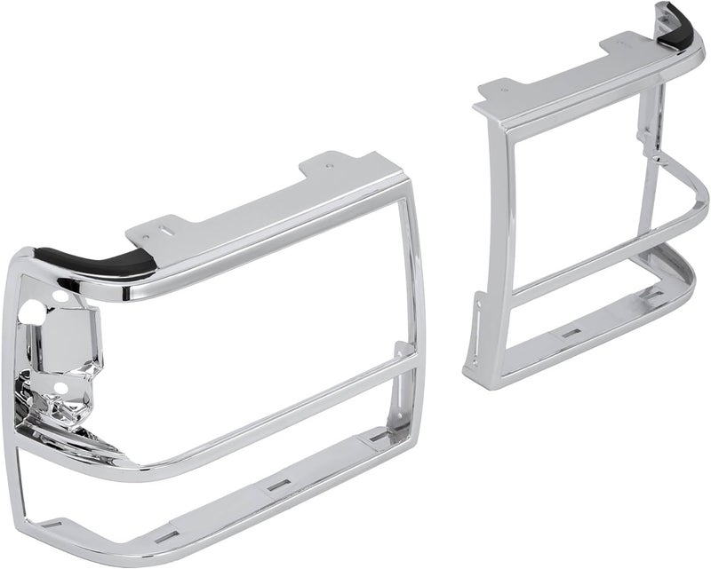 ALMULOO Pair Headlight Bezel Door Compatible with 1989-1994 Ford Bronco II/Explorer/Ranger GT/S Plus/S Plus Replacement for FO2513111 FO2512156 Chrome+Painted Silvery Left&Right - Image 3